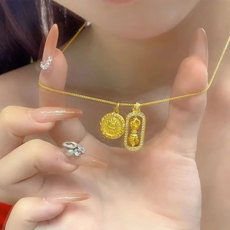 9999 gold lucky god pendant necklace. Pendant as a talisman. Bracelet for luck. Versatile.