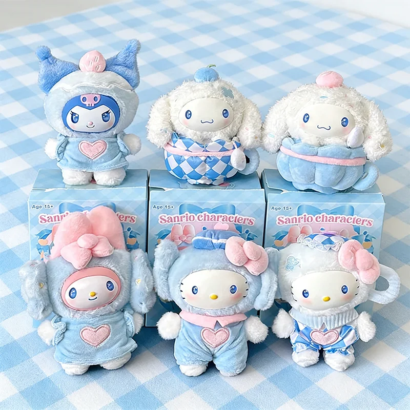 

Hot Sale Sanrio Characters Blue Flutter Series Blind Box Cute Hello Kitty Melody Vinyl Plush Trendy Bag Pendant Birthday Gifts