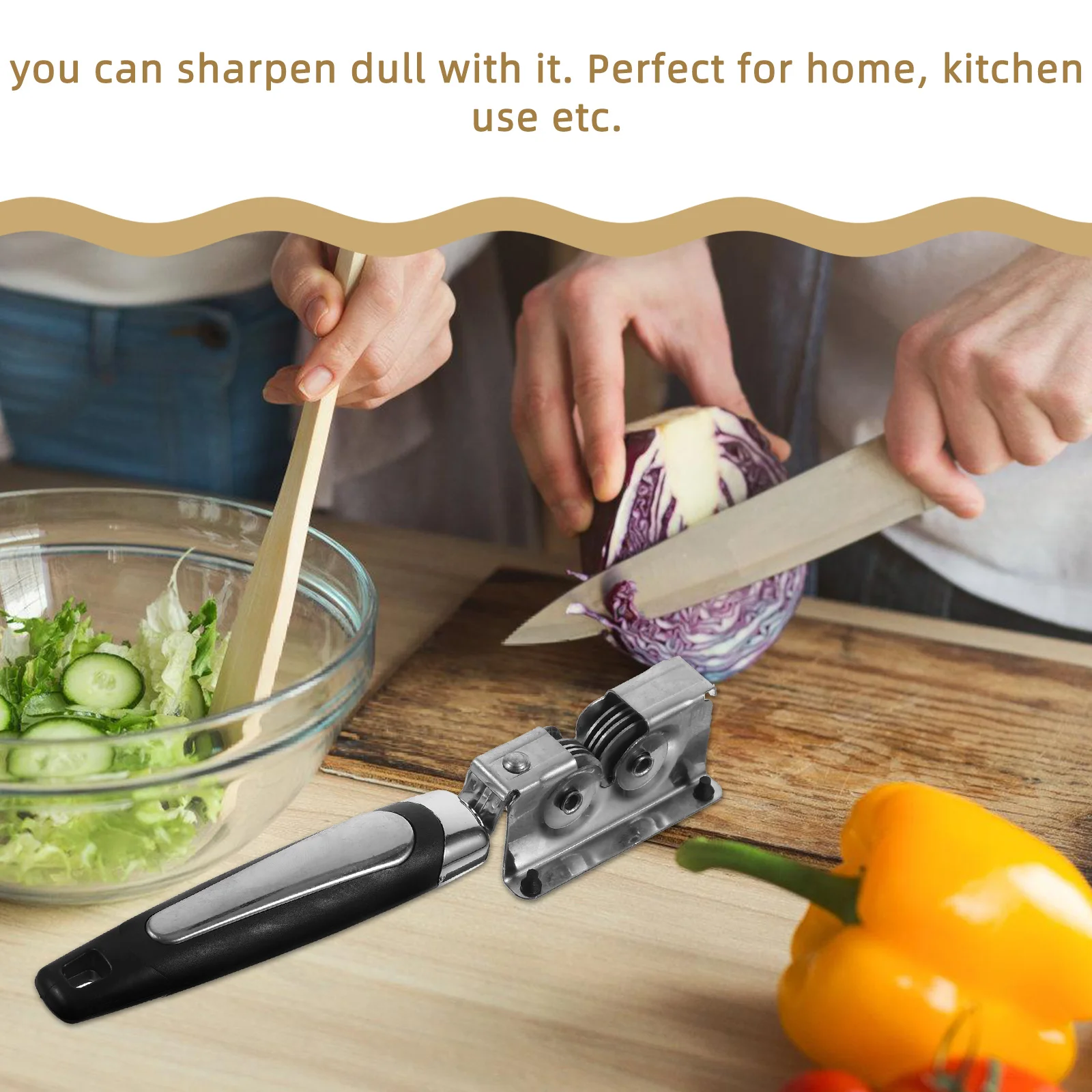 

Knife Sharpener Stainless Steel Home Sharpening Tool Kitchen Honing Scissors Sharpener Multipurpose Corrosion Resistant