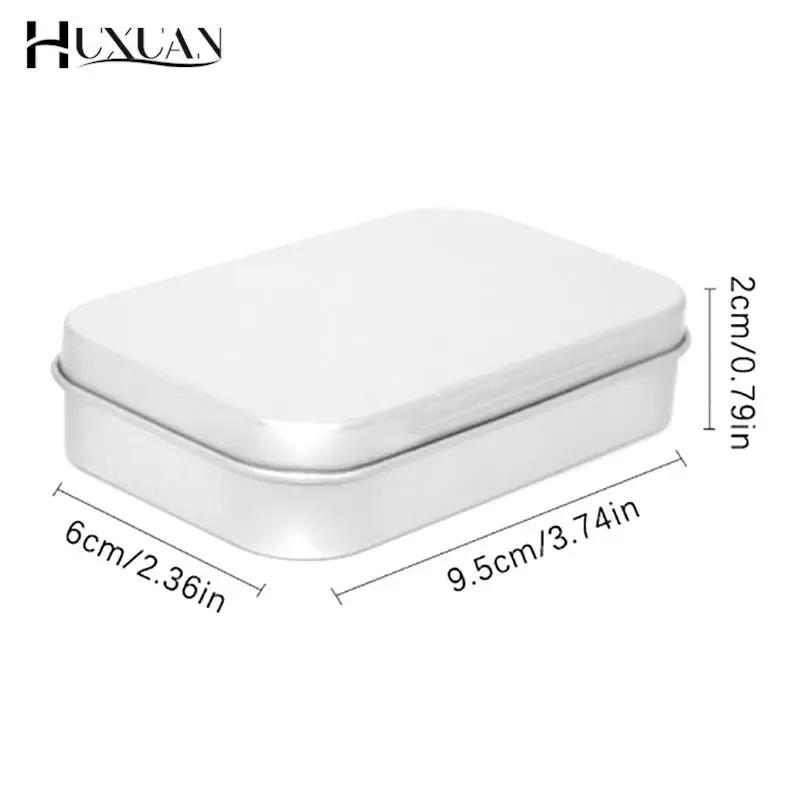 صندوق معدني صغير مستطيل فارغ من القصدير ، دفع حبوب منع الحمل الحلوى ، حاويات متمحور ، صناديق تخزين جرة ، منظم صغير ، صفيح