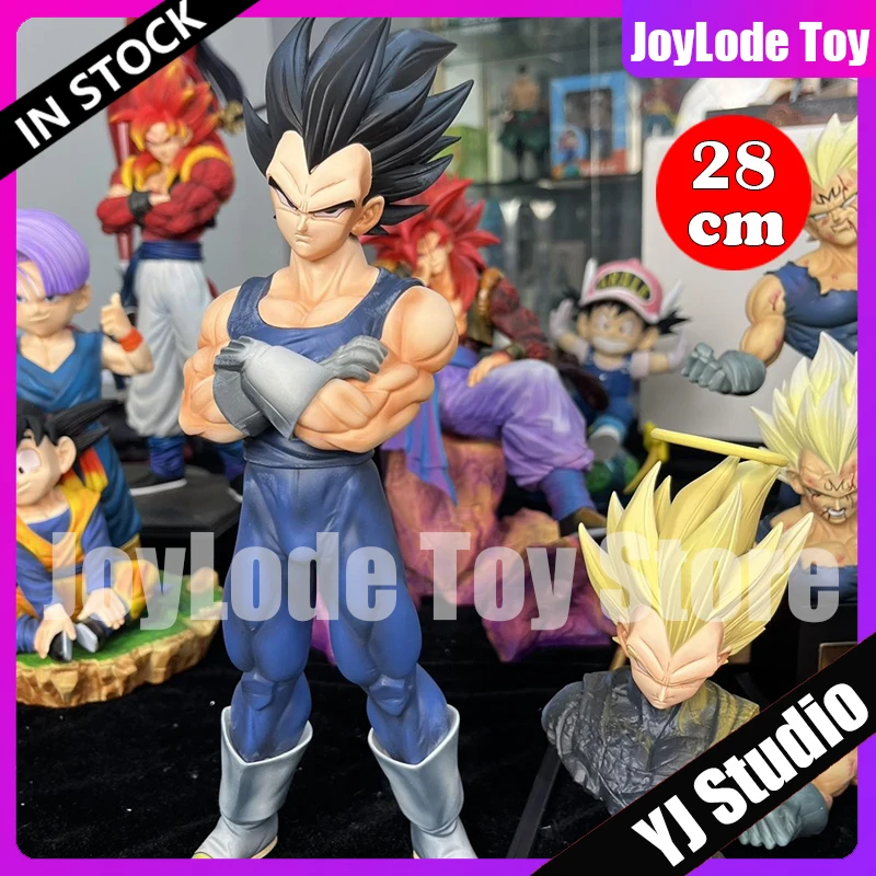 

YJ Studio 28CM Dragon Ball Vegeta SSJ1 Anime Figures Super Saiya 2 Heads Vegeta Figure PVC Statue Collection Model Toys Gifts