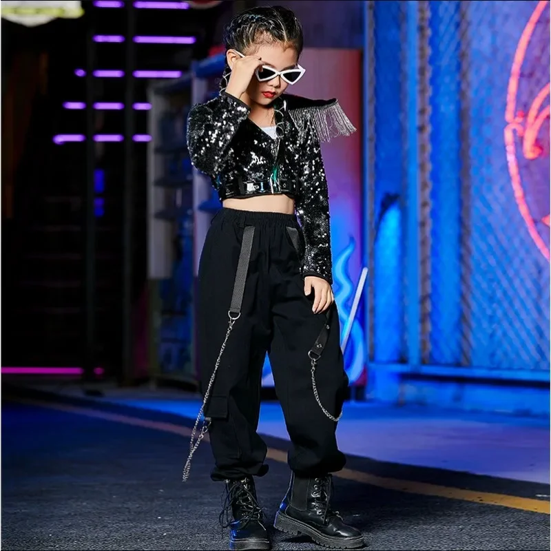 

Modern Dance Jazz Dance Costume Girls Hip Hop Street Dance Practice Clothes Kids Model Walking Stage Performance Clothes