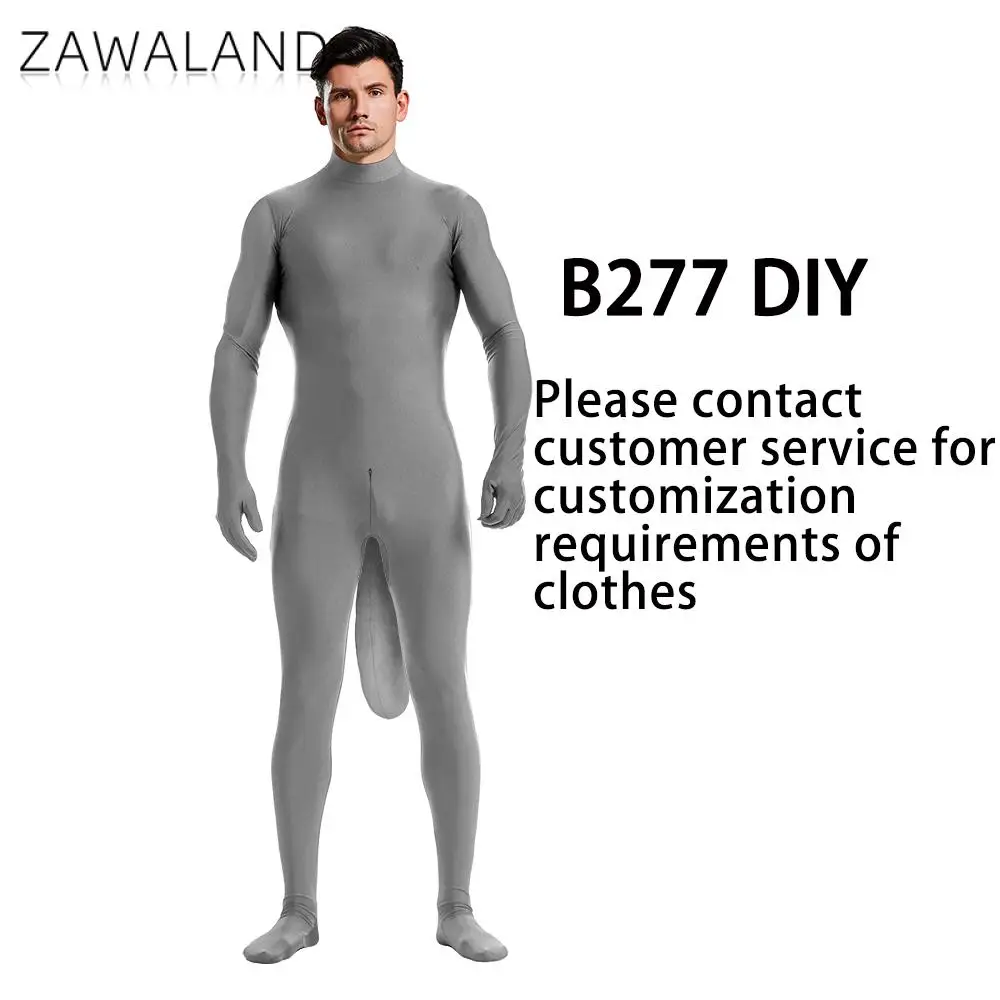 Zawaland Men Women Petsuit Personality Custom Made Own DIY Design Cosplay Costume Spandex Crotch Zipper Zentai Suit with Tail