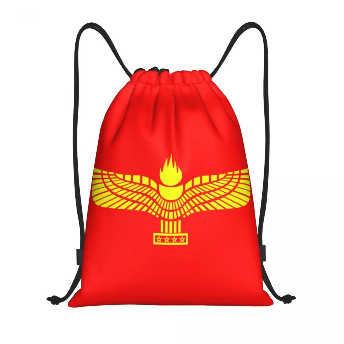 Aramean Suryoyo Logo Drawstring Backpack Women Men Sport Gym Sackpack Portable Syriac Assyria Flag Training Bag Sack