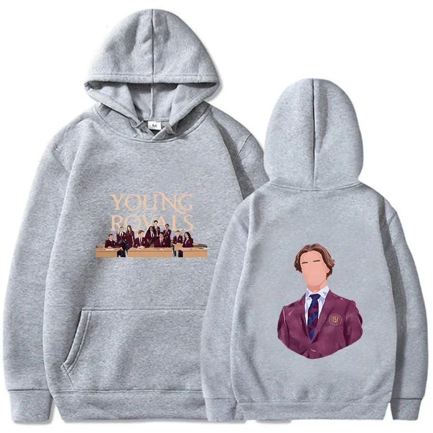 Sudaderas con estampado de letras de doble cara para jóvenes Royals, sudaderas con capucha con diseño de dibujos animados para hombre, Top Y2k de