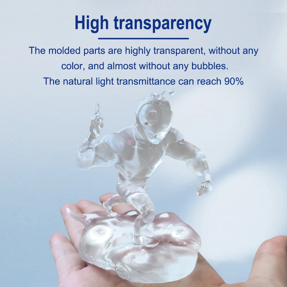 ANTINSKY Ultra Clear SLA LCD 3D Resin 1kg Super High Transparency Resin for Transparent Prototype & Crafts