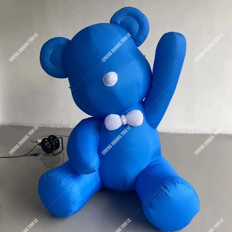 Inflatable bear cartoon blue red pink yellow balloon doll for shop activity festival decoration advertising