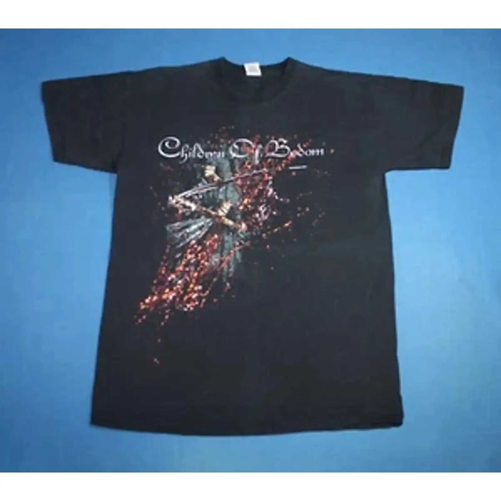 Children of Bodom T Shirt Blooddrunk Melodic Death Metal Band Men's Large vintage Washed graphic Stretched Slightly Breathable