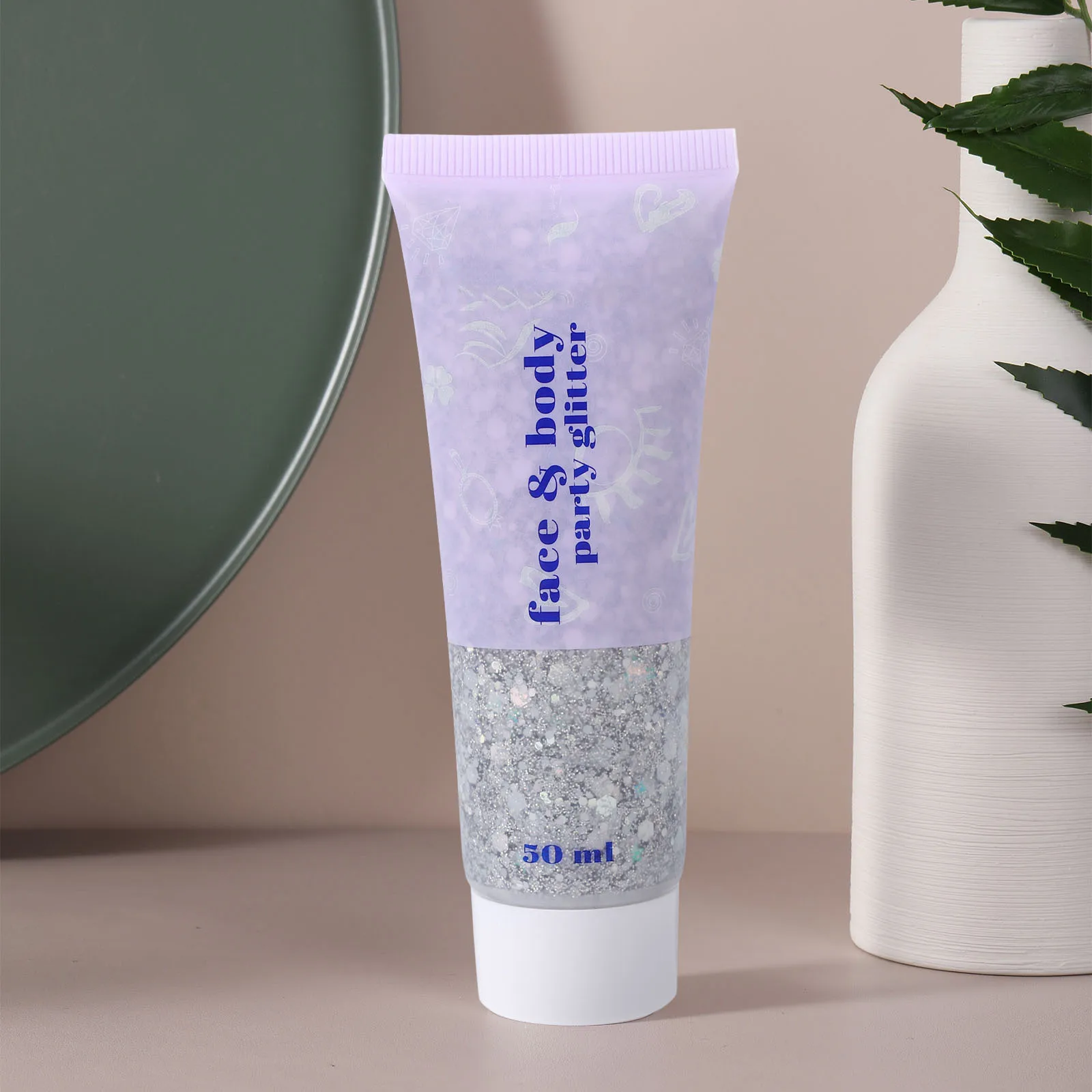 50 ml glittergel voor lichaamsgezichtshaar Glinsterende vloeibare glans Vrouwen Festival Make-up Sparkle Effect Body Glitter Gel