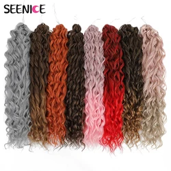 Jessica Synthetic Hair Deep Wave Twist Crochet Hair Braid Afro Curl Ombre Blonde Pink Deep Wavy Braiding Hair Extension ForWomen