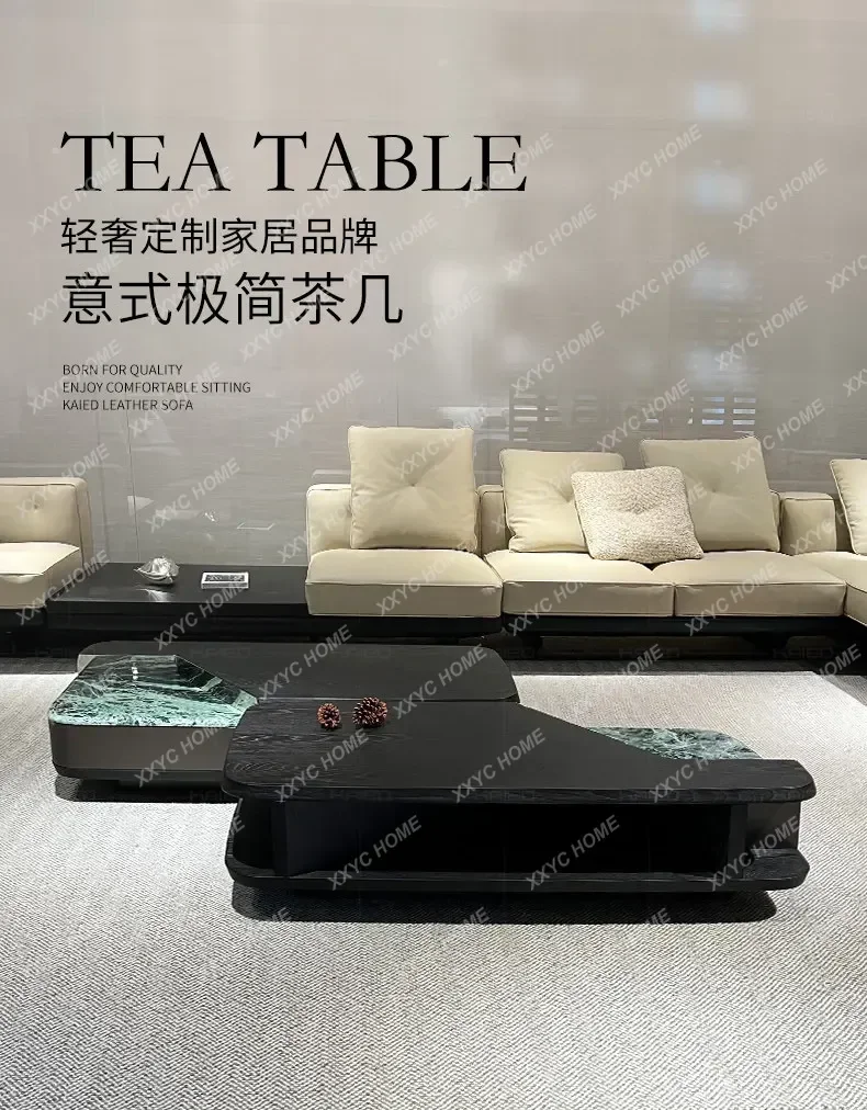 High-end light luxury rectangular living room household Italian minimalist tea table