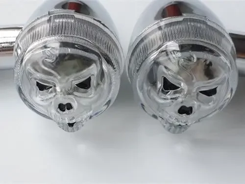 

Skull Bullet Turn Signal Light Indicator For Harley Honda Kawasaki Suzuki NEW XL