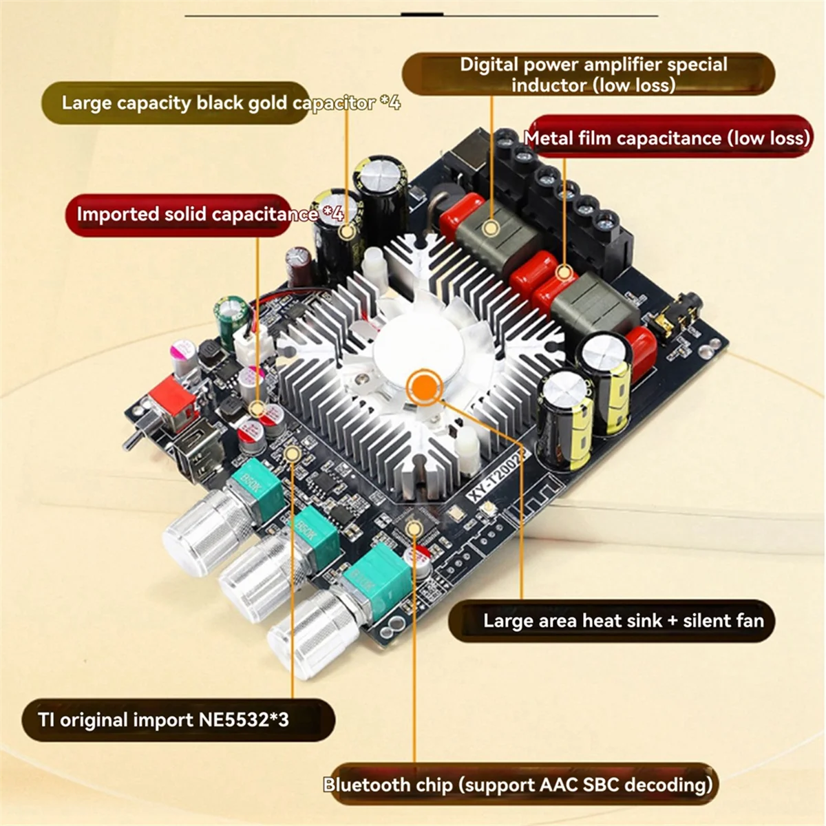 CCDD T2002P 200Wx2 Bluetooth Digital Power Amplifier Board TPA3223 Amplifier Board Subwoofer Theater Audio Stereo Amp Board