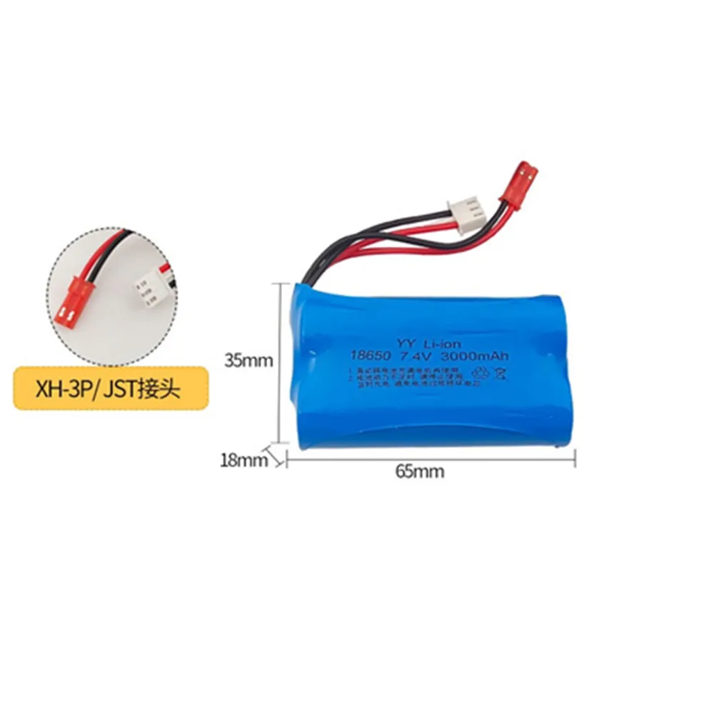 JST Plug 7.4V 3000mAh 2S 18650 batteria Lipo per WLtoys WL917 RC Boat