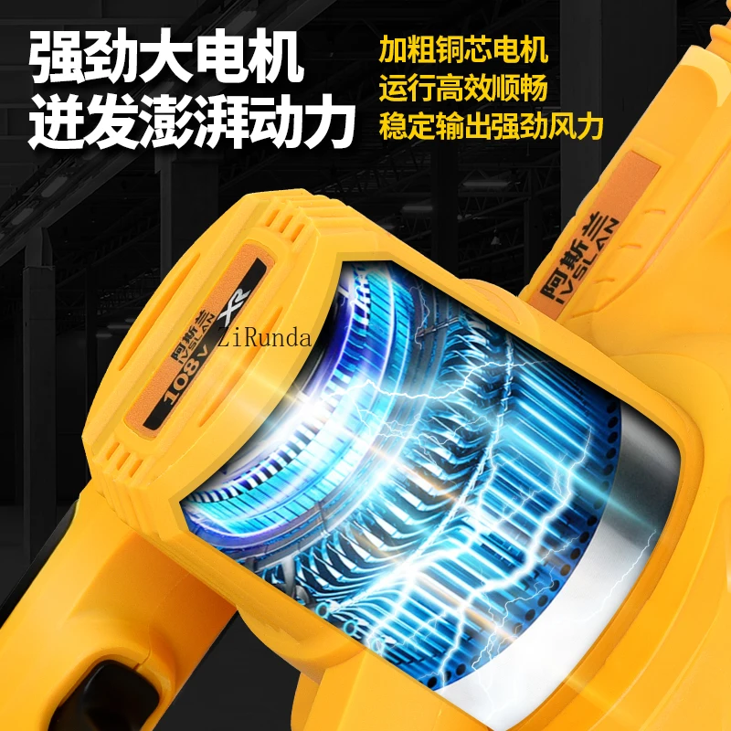 Suszarka do włosów bezszczotkowa z akumulatorem litowym, ładowana, mała, o dużej mocy, dmuchająca, do odkurzania kurzu, przemysłowy odpylacz.