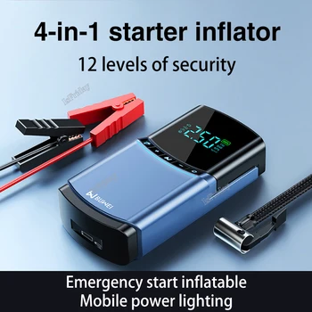 ISFRIDAY 자동차 점프 스타터 공기 펌프, 150PSI 공기 압축기, 10400mAh 피크 전류 2000A 스타터 장치, 디지털 타이어 인플레이터, 4 in 1