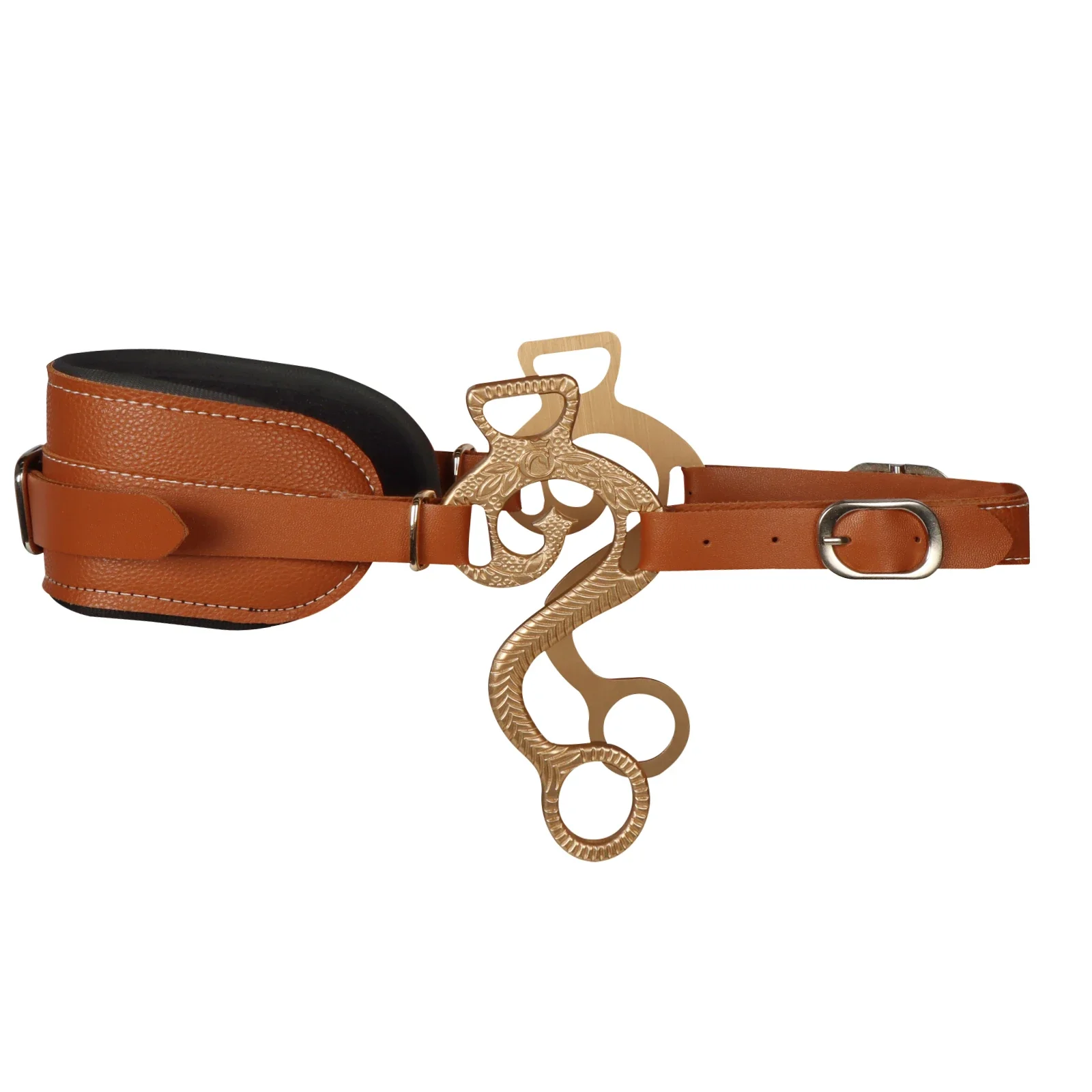 Horse Bit Brown Leather Adjustable  All Purpose  Horse Equipment Equestrian Chain Padded Leather Supplies for Horse Training