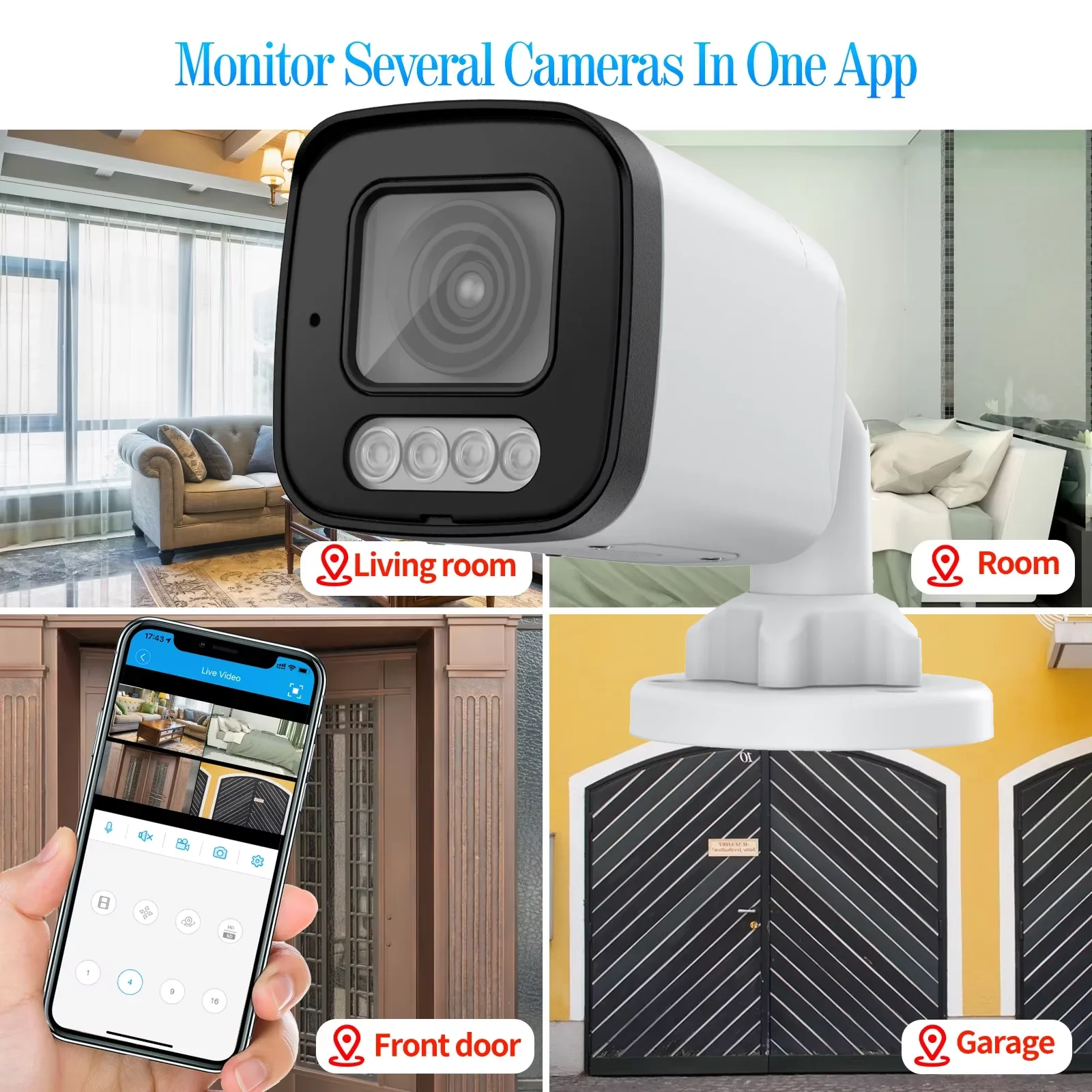 

4K 8MP IP камера Двусторонняя аудио наружная POE H.265 металлическая полноцветная ночного видения камера безопасности 5MP 4MP