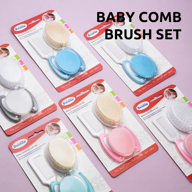 

3pcs Baby Hair Comb and Brush, Cradle Cap Brush, Soft Bristles Brush Perfect Baby Shower Gift, Daily Use for Newborns & Toddlers