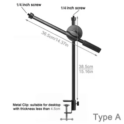 Microphone Stand Mic Stand Desk Microphone Bracket Phone Tripod Boom Arm Adjustable 3/8 Inch Screw Live Equipment