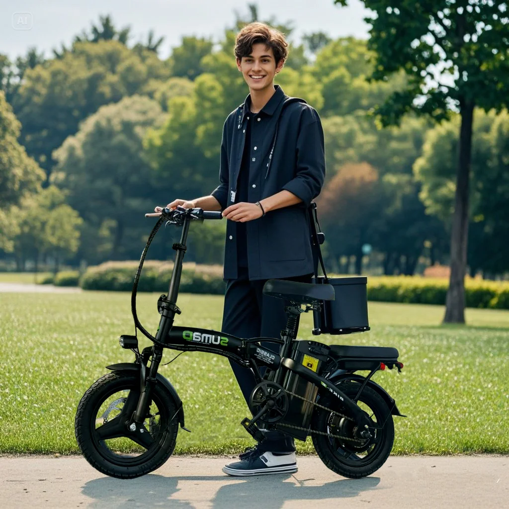 

Powerful 400W Peak Motor 14" Foldable Ebike 48V 15Ah Removable Battery 45 Miles Range Adults Men Women