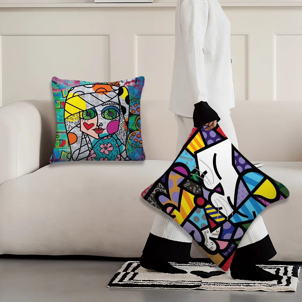 Decoration Room R-Romero illustration Home Sofa B-Britto living Office Car Nordic Art Simplicity Pillow Cover