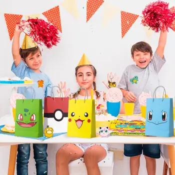 寶可夢主題兒童生日派對禮品套裝,110件寶可夢派對用品-皮卡丘禮品袋、徽章、貼紙等。 10 最佳銷售 寶可夢主題生日派對裝飾 - №5