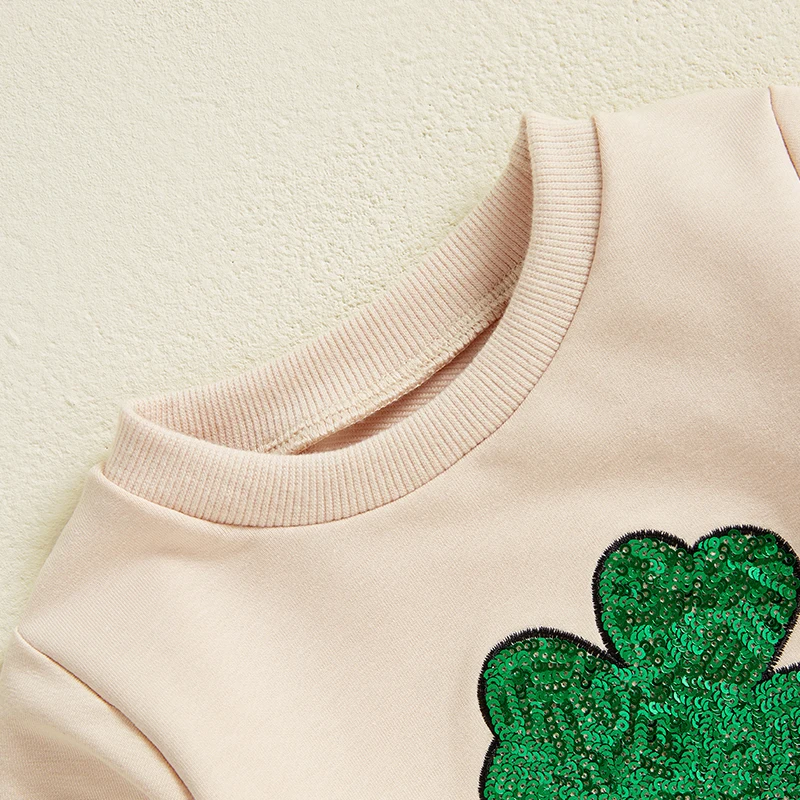 

St Patrick s Day Shamrock Glitter Jumpsuit Toddler Romper Green Irish Outfit for Infant Boys Girls