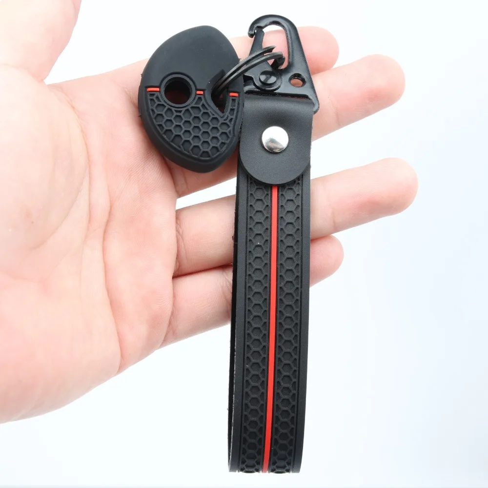 Soft Silicone Key Fob Case For BMW K1200R R1200RT K1300R S1000RR F650GS F800GS F800ST with wrist carabiner Car Accessory