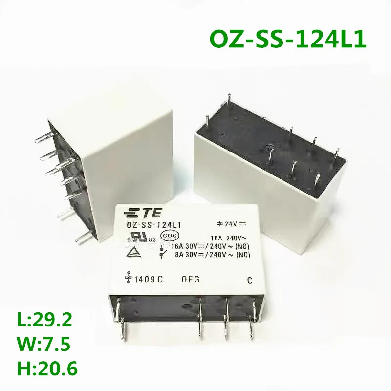 10pcs/lot OZ-SS-124L1 OZ SS 124L1 24VDC 24V relay 16A 8PIN Original New TE