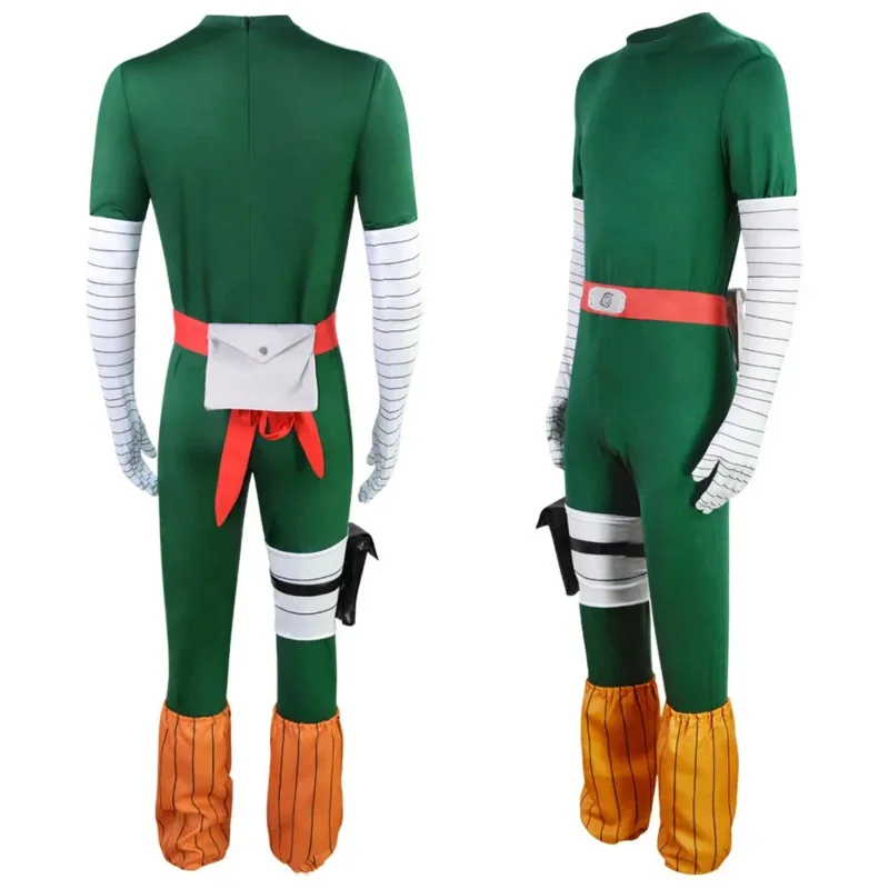 Japanese Anime Rock Lee Cosplay Costume Wig Jumpsuit Outfits Carnival Suit Halloween Party Unifom