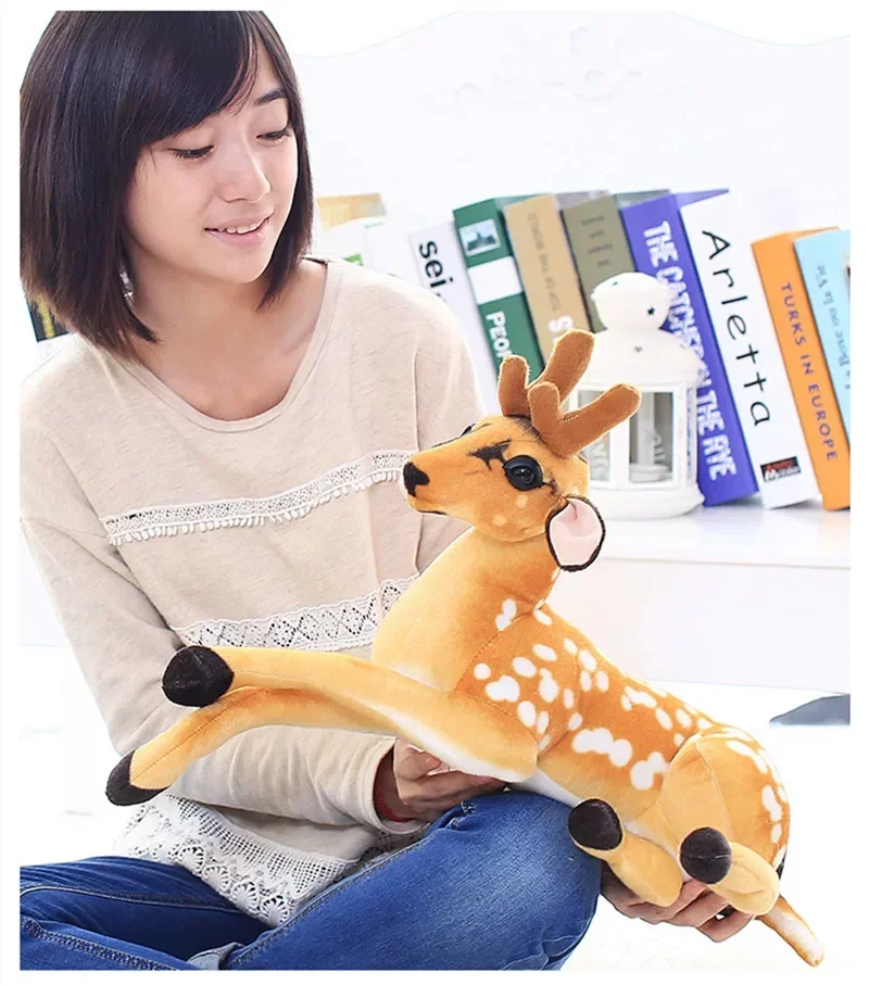 [New] 30/60/90cm Simulation sika deer plush toy soft PP cotton Stuffed Hold Pillow Toy kids gift