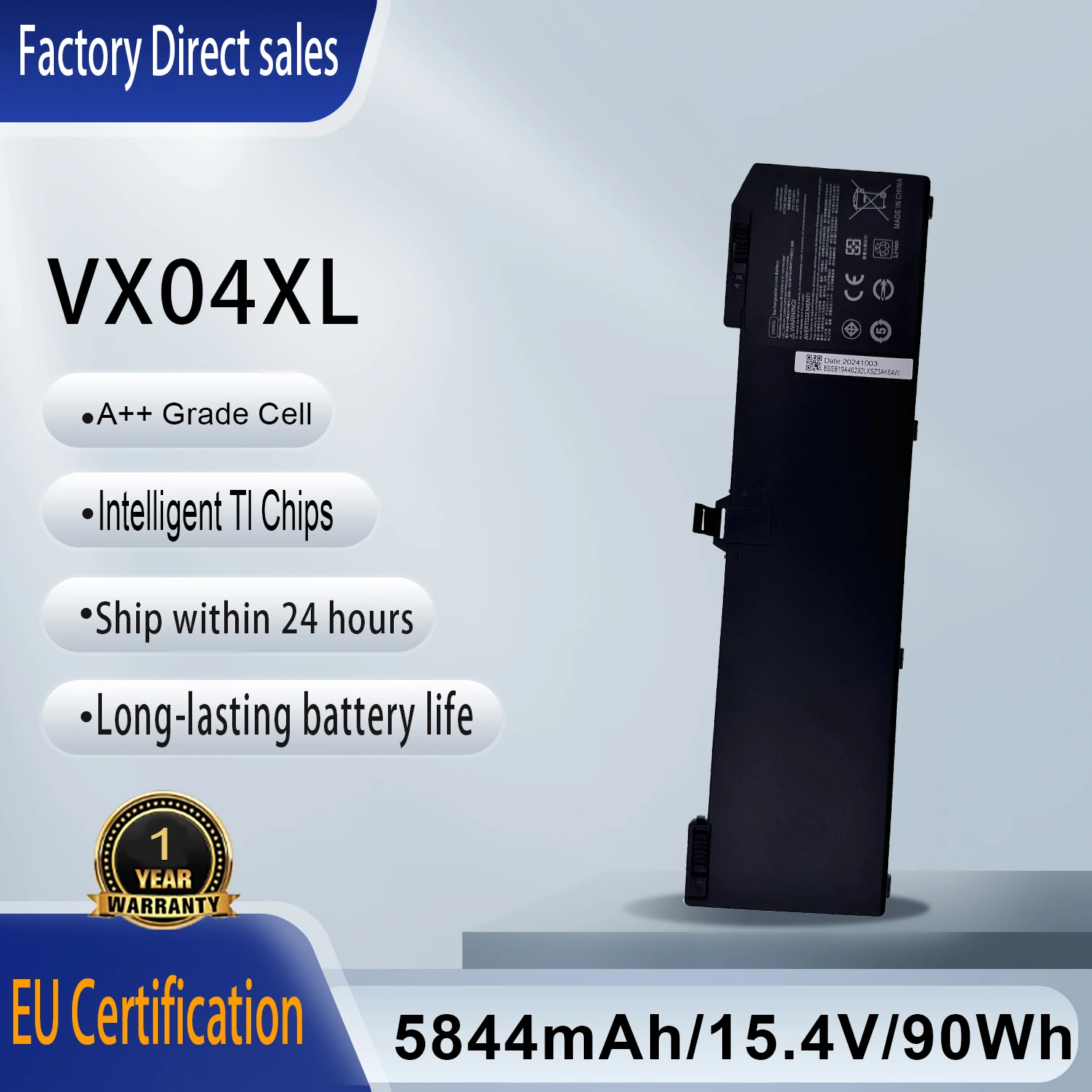 

New VX04XL Laptop Battery 15.4V For HP ZBook 15 G5 G6 Series HSTNN-IB8F L06302-1C1 L05766-855 5CN17PA 4ME79AA HSN-Q13C VX04090XL
