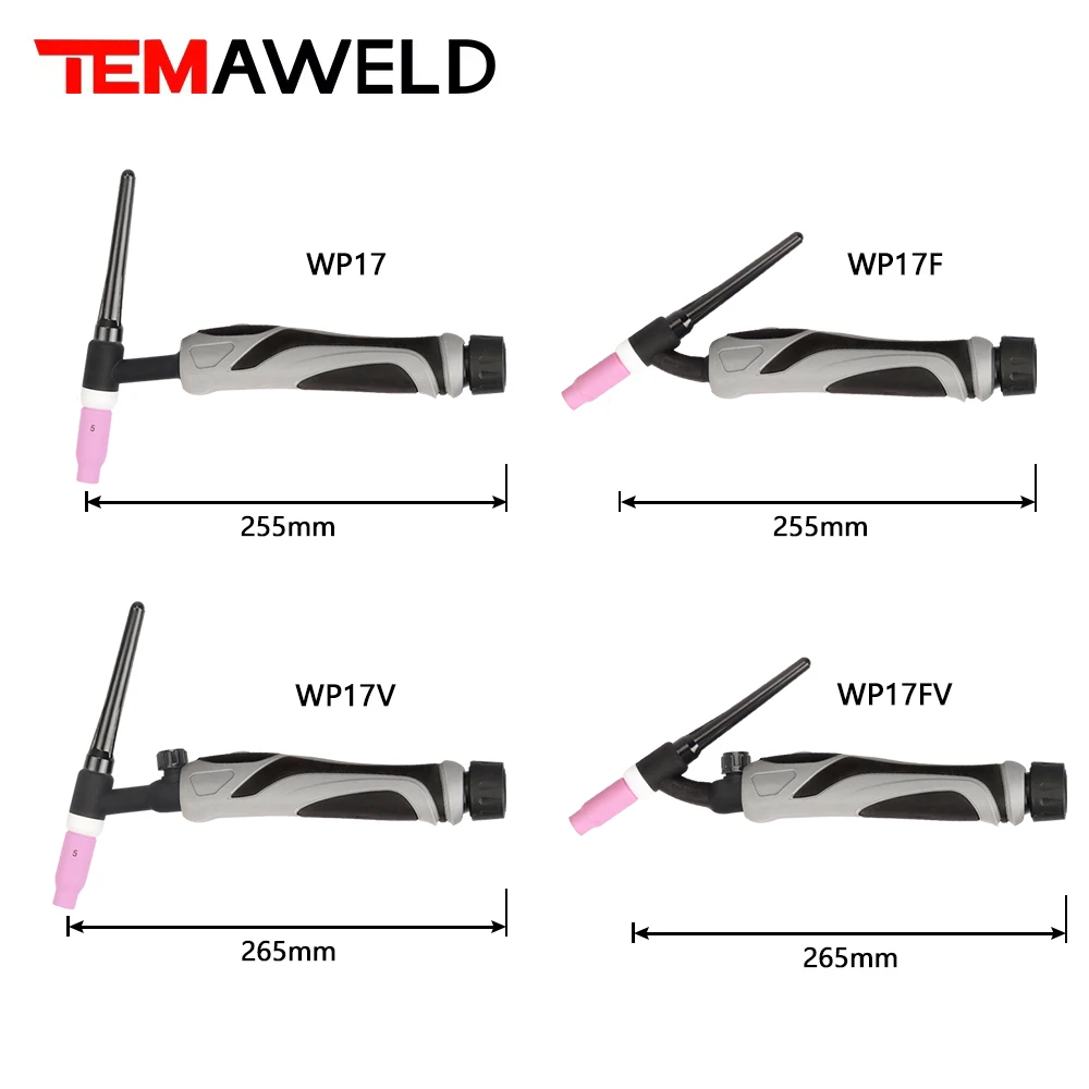 TEMWELD WP17-WP-17FV WP17-WP-17F TIG Torch TAW Air Cooling Flexible Neck Gas Valve WP17 Tig Welding Gun Professional - view 2