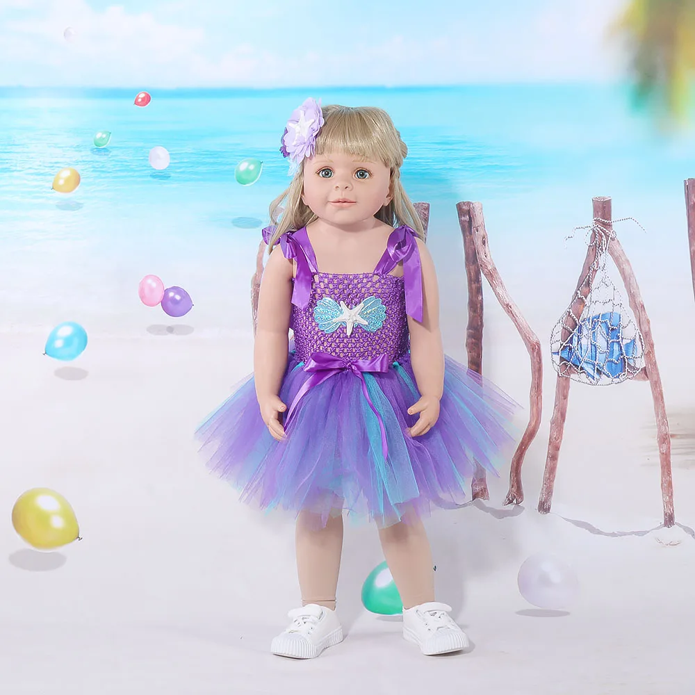 Princess Mermaid Costume Tutu Dress Baby Girl Clothes Set Toddler Birthday Outfit For Photo Shoot Baby Tulle Party Dresses