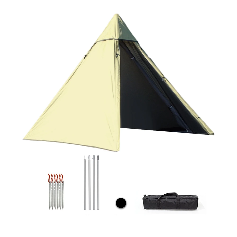 A71Z Pyramid Tent Solo Tent Ultralight Tipi Tent Outdoor Camping Portable Single Tent Waterproof Hiking Backpacking B