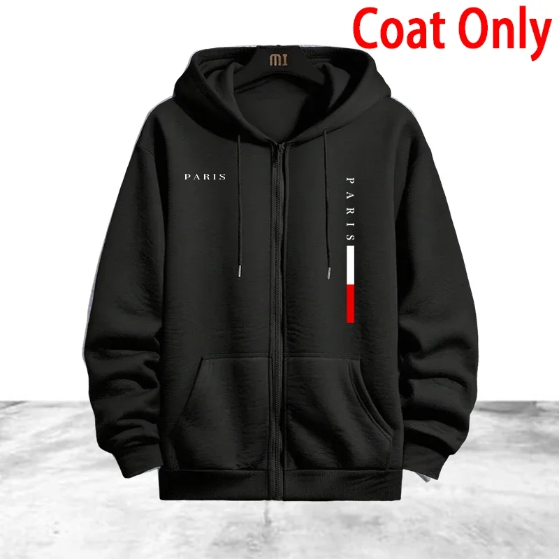 Men's Coat Tracksuit 2 Pcs Set Casual Zip Hooded Sweatshirt Street Sports Jogging Clothing AutumnWinter Single Jacket Tops Pants view 5