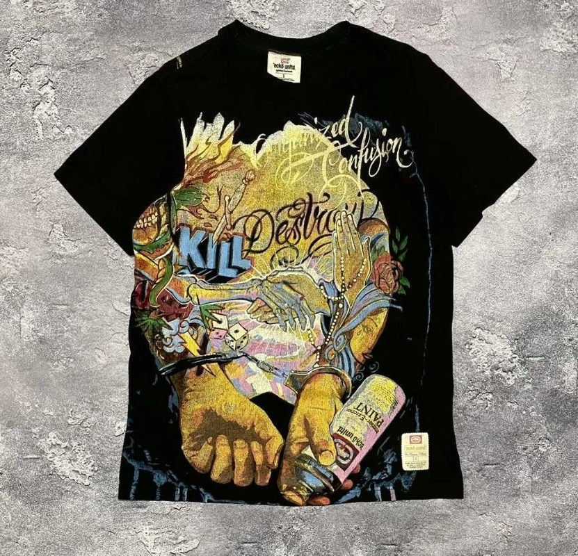 

Y2K ECKO Эксклюзивная мужская футболка с графическим принтом Cool Play Skate Kid в уличном стиле, городская уличная одежда, модная футболка с короткими рукавами