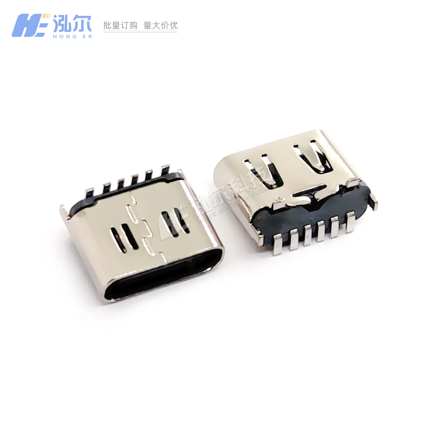 For Type-C female seat 6Pin vertical sticker H = 6.5 with elastic vertical sticker SMT with dust plug 3A with ballistic seat