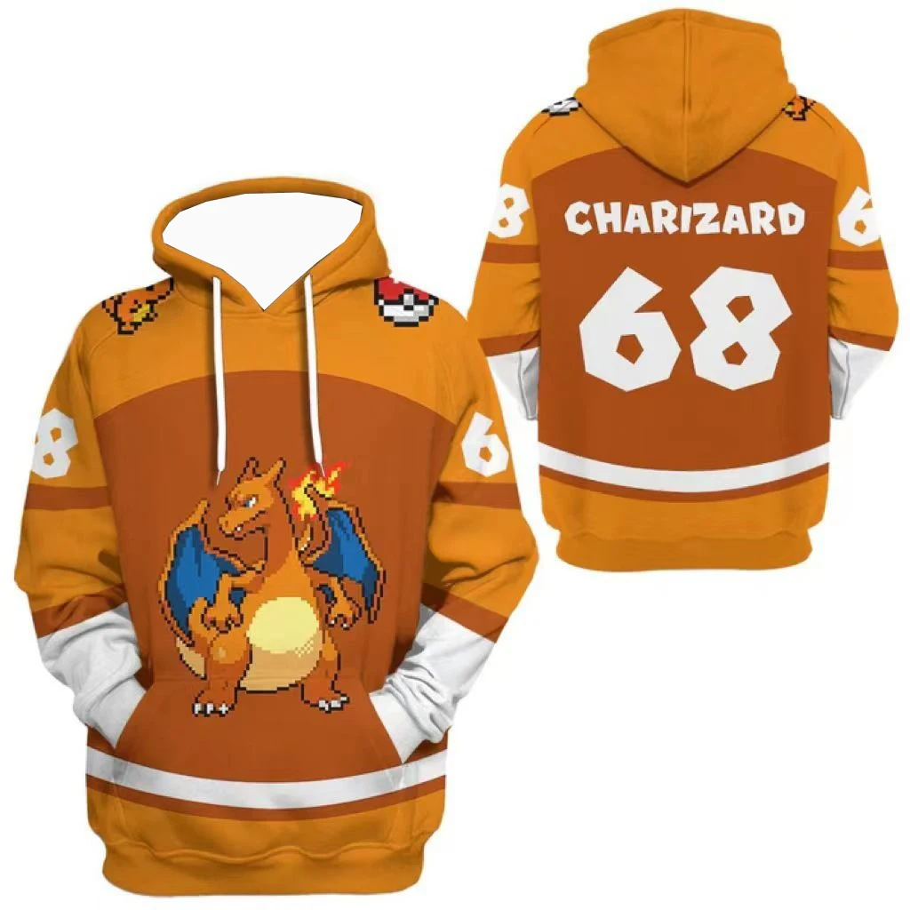 الرجال الأوروبية والأمريكية أنيمي الكرتون 3D الرقمية المطبوعة هوديي البلوز سترة بوكيمون أنيمي الطرفية