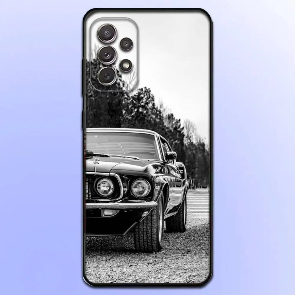 Capa de telefone Classic Racing M-Mustang para Samsung S25, S24, S21, S22, S23, S30, Ultra, S20, Plus, Fe, Lite, Note, 10,9,5G Capa preta