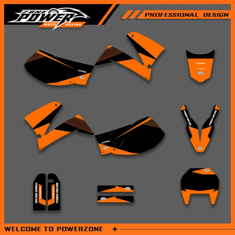 

POWERZONE Мотокросс команда графический фон наклейки наборы наклеек для KTM LC4 640 1998-2007 640 индивидуальный номер 01