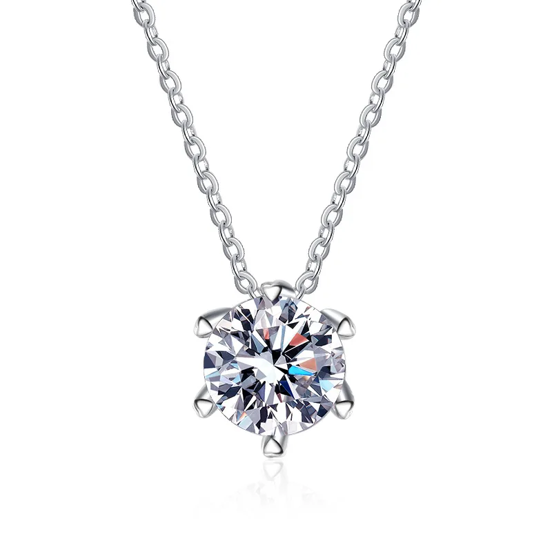 GRA D Color Moissanite Round Brilliant Cutting 18K Gold Plated 45cm 925 Sterling Silver Necklaces Wholesale