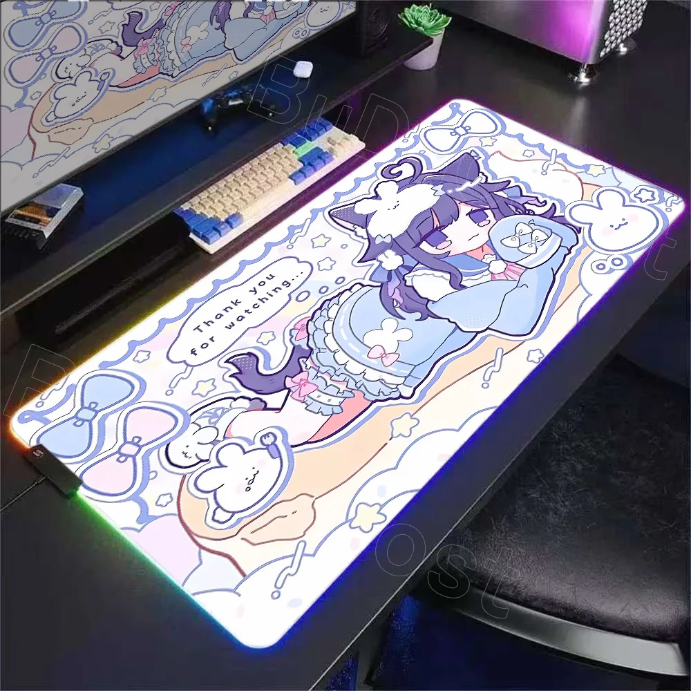 

RGB New Large Cute Girl Cartoon Mouse Pad Non-Slip Rubber Office Decoration Mousepad Kawaii Anime Desk Mat Room Rug Keyboard Pad
