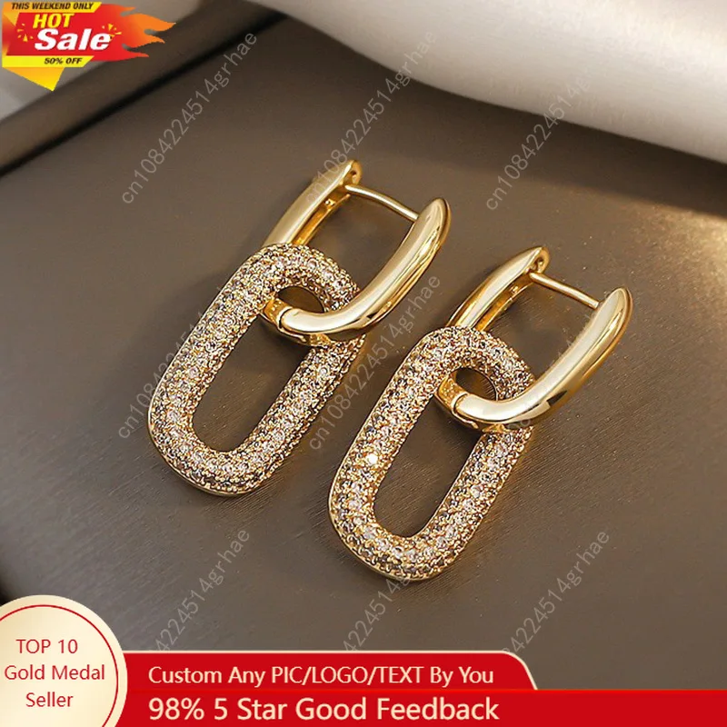 

Серьги-капли в стиле ретро с двойной петлей, круглые геометрические серьги золотого, серебряного цвета для женщин и девочек, модные украшения в стиле панк, хип-хоп