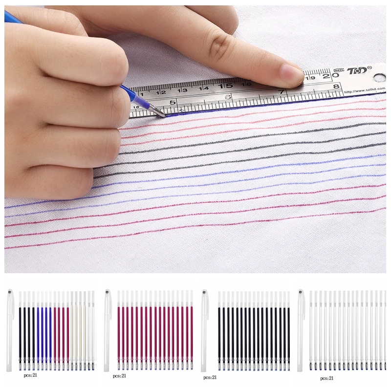 열 지울 수 있는 매직 마커 펜, 재단사 드로잉 라인 원단 리필 펜, 재봉 액세서리, 고온 사라짐, 10 개, 20 개