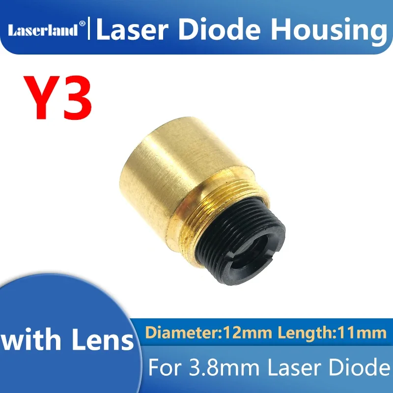 12*11mm Heatsink Brass Focusable Laser Diode Housing Lens for 3.8mm TO-38 LD