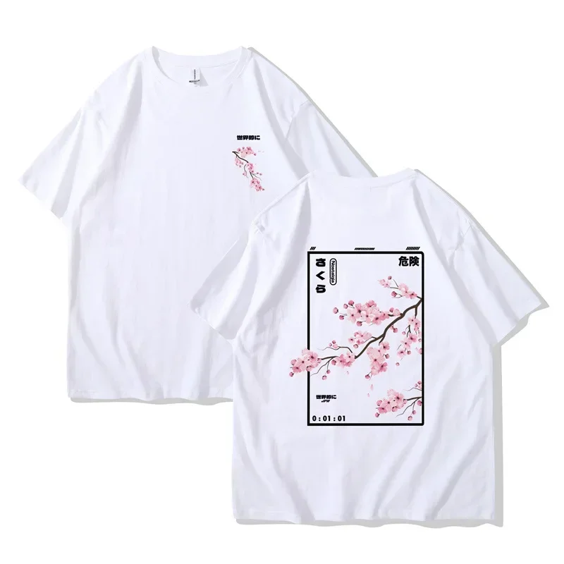2026 Summer New Pattern T-shirt - Anime-style Cherry Blossom Print Short-Sleeved Comfortable Casual T-shirt