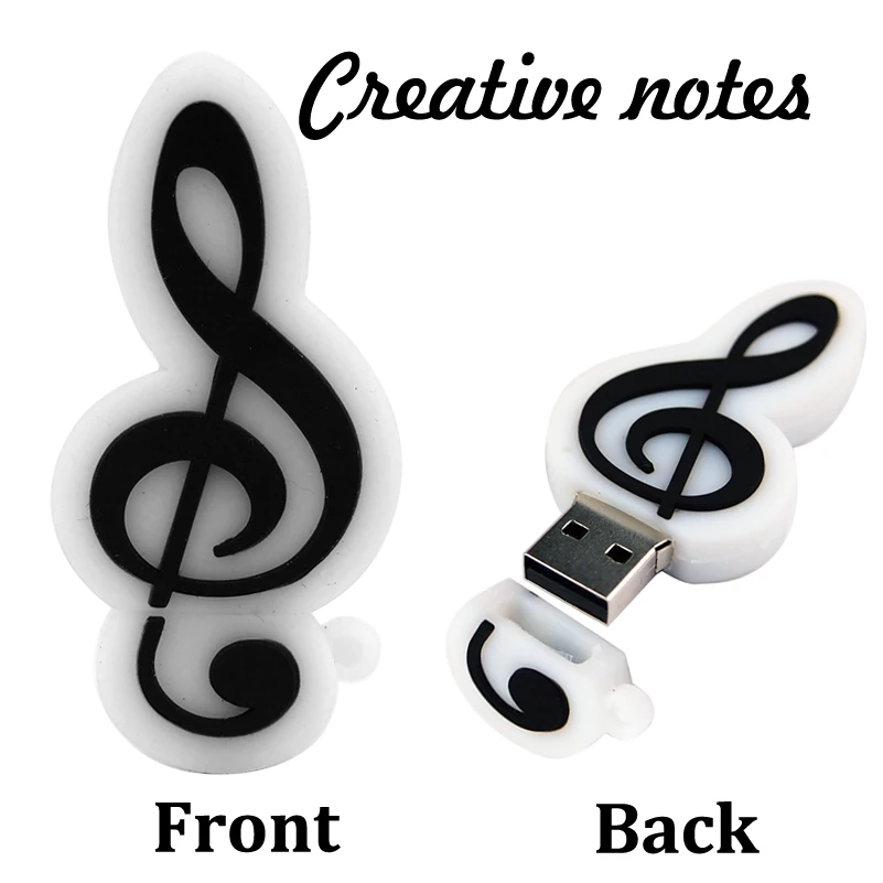 Musical Note USB Flash Drive 64GB Creative Cute Gifts For Kids Memory Stick Cartoon Pen Drive Real Capacity U Disk