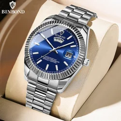 BINBOND Top Men's Fashion Business Sports Quartz Watch Waterproof Luminous Classic Calendar Creative Clock Men Wrist watch B7012